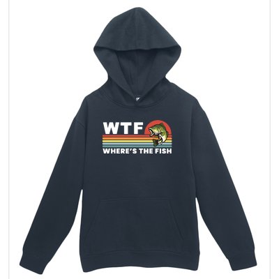 WTF Where's The Fish Funny Fisherman Urban Pullover Hoodie