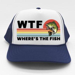 WTF Where's The Fish Funny Fisherman Trucker Hat