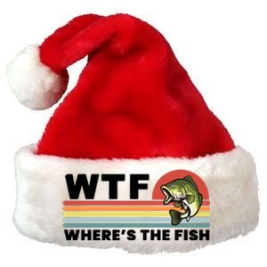 WTF Where's The Fish Funny Fisherman Premium Christmas Santa Hat