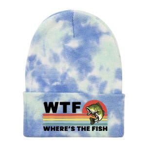 WTF Where's The Fish Funny Fisherman Tie Dye 12in Knit Beanie