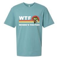 WTF Where's The Fish Funny Fisherman Sueded Cloud Jersey T-Shirt