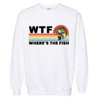 WTF Where's The Fish Funny Fisherman Garment-Dyed Sweatshirt
