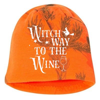 Witch Way To The Wine Funny Halloween Costume Kati - Camo Knit Beanie