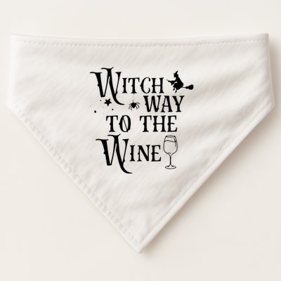 Witch Way To The Wine Funny Halloween Costume USA-Made Doggie Bandana