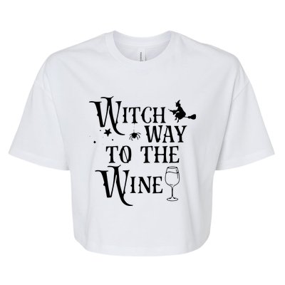 Witch Way To The Wine Funny Halloween Costume Bella+Canvas Jersey Crop Tee