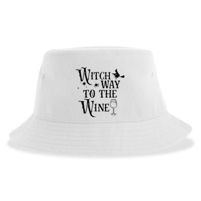 Witch Way To The Wine Funny Halloween Costume Sustainable Bucket Hat