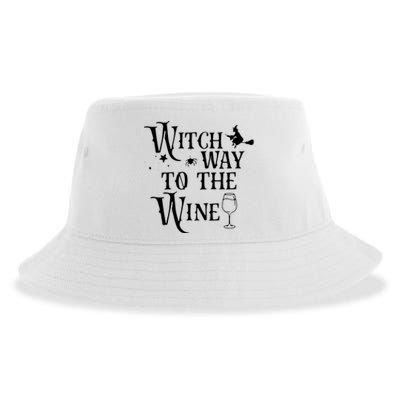 Witch Way To The Wine Funny Halloween Costume Sustainable Bucket Hat