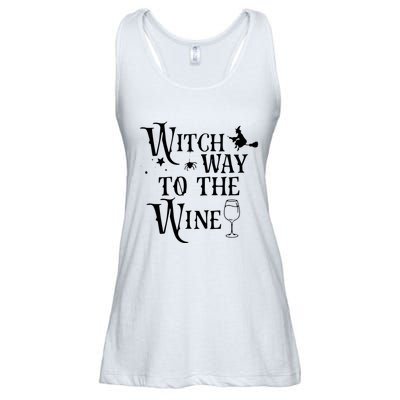 Witch Way To The Wine Funny Halloween Costume Ladies Essential Flowy Tank