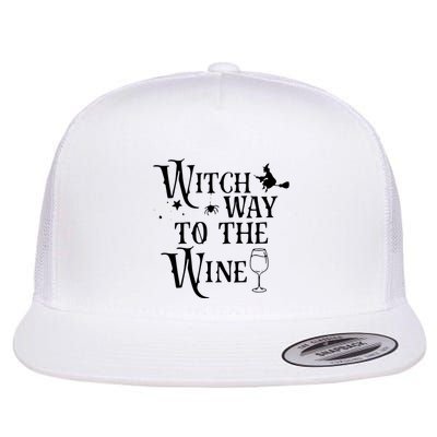 Witch Way To The Wine Funny Halloween Costume Flatbill Hat