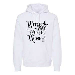 Witch Way To The Wine Funny Halloween Costume Premium Hoodie