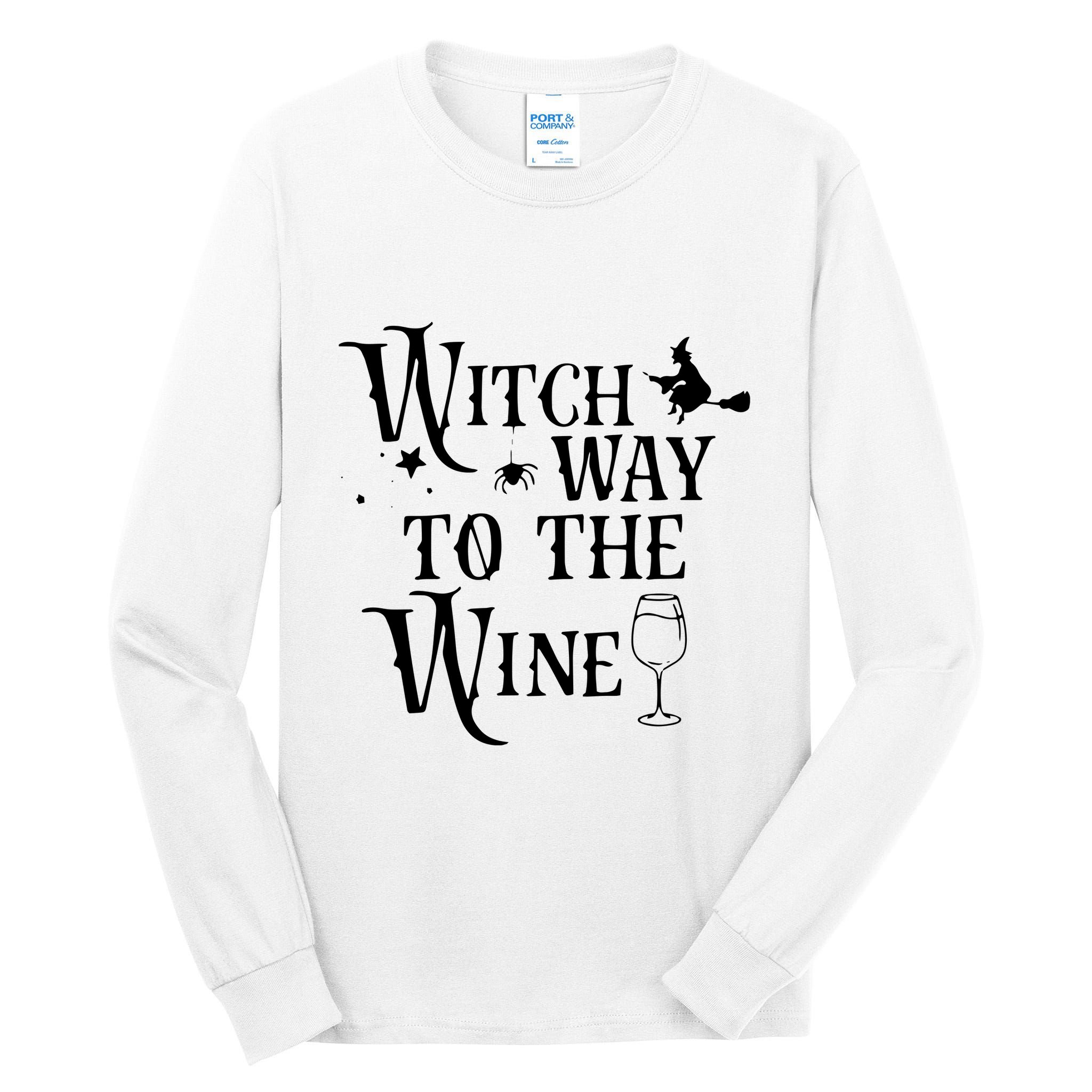 Witch Way To The Wine Funny Halloween Costume Tall Long Sleeve T-Shirt