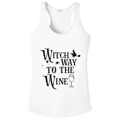 Witch Way To The Wine Funny Halloween Costume Ladies PosiCharge Competitor Racerback Tank