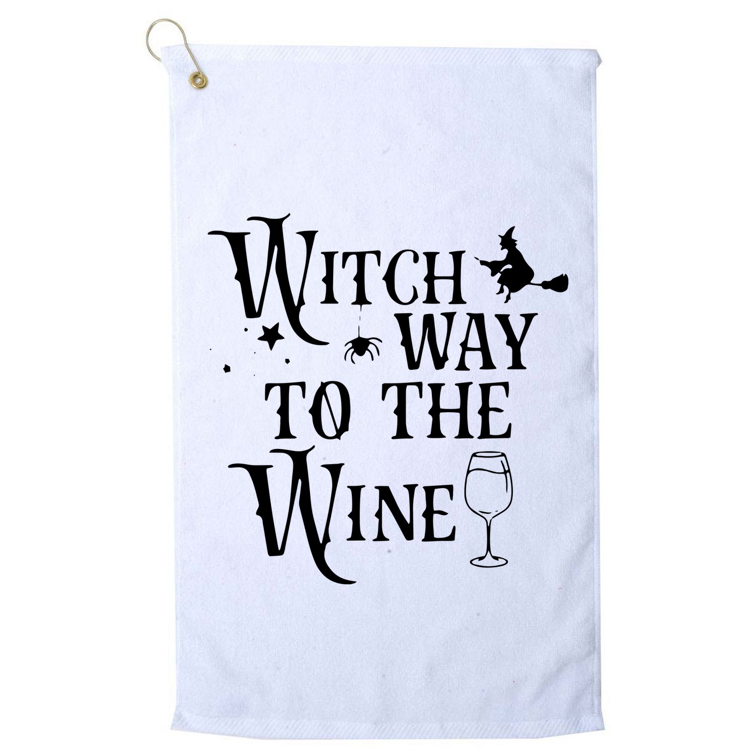 Witch Way To The Wine Funny Halloween Costume Golf Towel