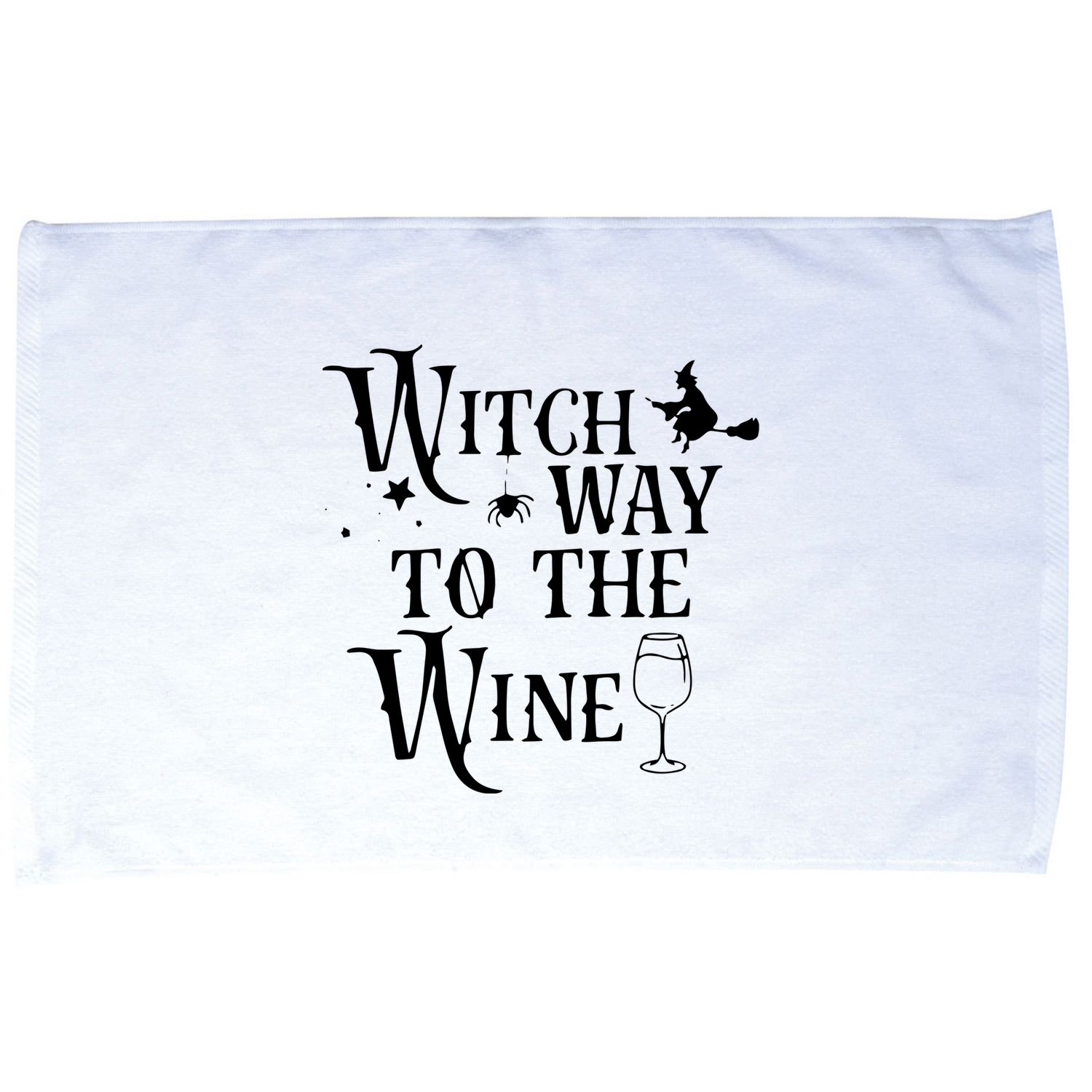 Witch Way To The Wine Funny Halloween Costume Microfiber Hand Towel