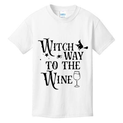 Witch Way To The Wine Funny Halloween Costume Kids T-Shirt