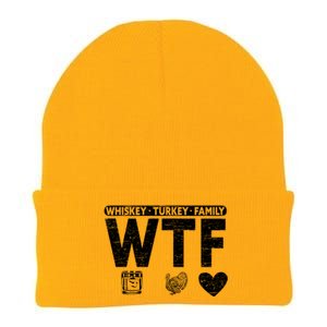 Wtf Whiskey Turkey Family Bourbon Lovers Whiskey Gift Knit Cap Winter Beanie