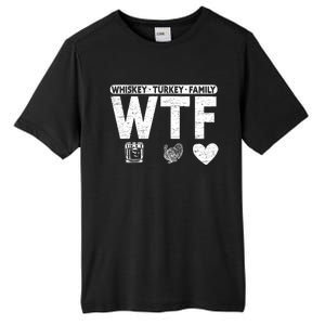 Wtf Whiskey Turkey Family Bourbon Lovers Whiskey Gift Tall Fusion ChromaSoft Performance T-Shirt