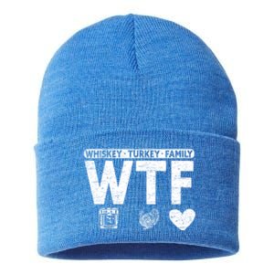 Wtf Whiskey Turkey Family Bourbon Lovers Whiskey Gift Sustainable Knit Beanie