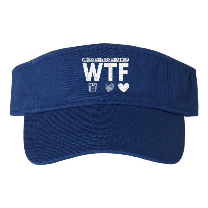 Wtf Whiskey Turkey Family Bourbon Lovers Whiskey Gift Valucap Bio-Washed Visor