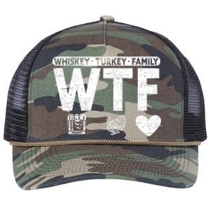 Wtf Whiskey Turkey Family Bourbon Lovers Whiskey Gift Retro Rope Trucker Hat Cap