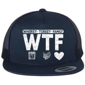 Wtf Whiskey Turkey Family Bourbon Lovers Whiskey Gift Flat Bill Trucker Hat