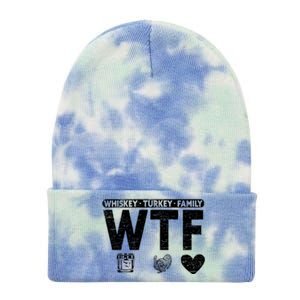 Wtf Whiskey Turkey Family Bourbon Lovers Whiskey Gift Tie Dye 12in Knit Beanie