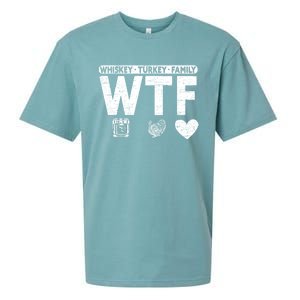 Wtf Whiskey Turkey Family Bourbon Lovers Whiskey Gift Sueded Cloud Jersey T-Shirt