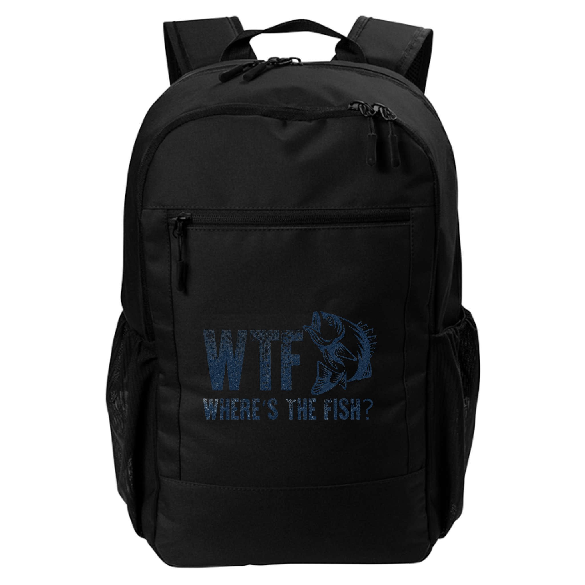 Wtf WhereS The Fish Funny Fishing Fisher Fathers Day Backpack