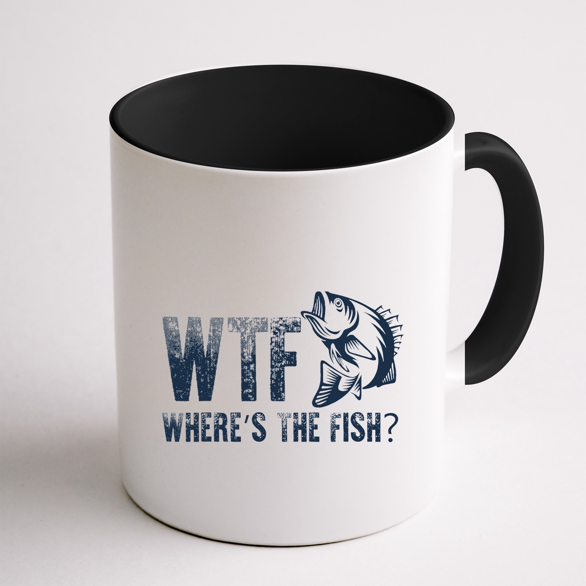 Wtf WhereS The Fish Funny Fishing Fisher Fathers Day Mug