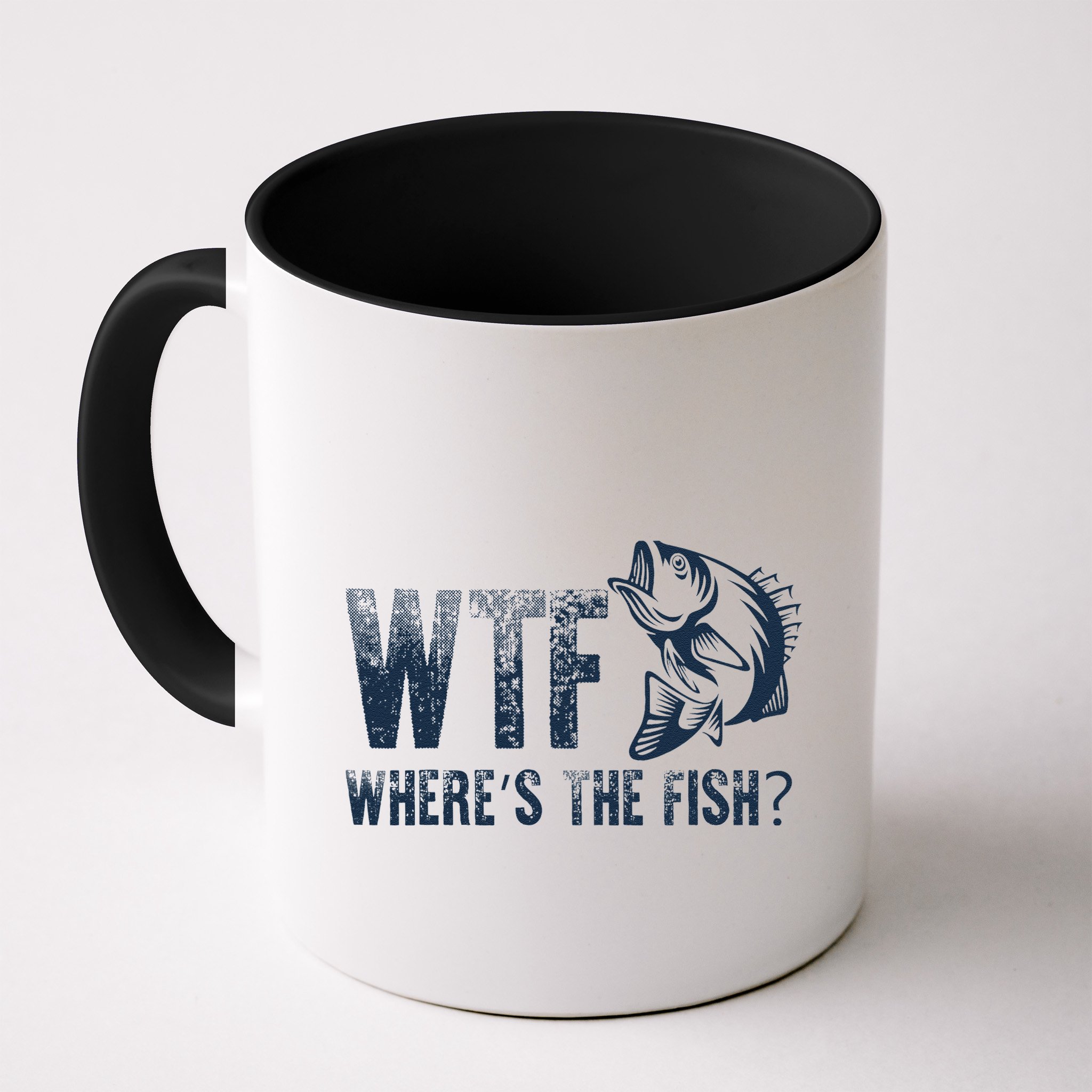 Wtf WhereS The Fish Funny Fishing Fisher Fathers Day Mug