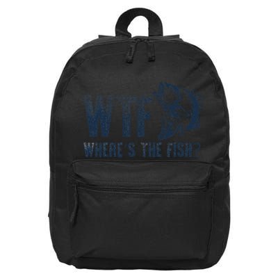 Wtf WhereS The Fish Funny Fishing Fisher Fathers Day 16 in Basic Backpack