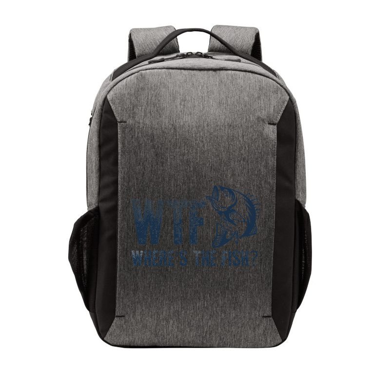 Wtf WhereS The Fish Funny Fishing Fisher Fathers Day Vector Backpack