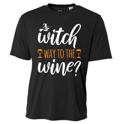 Witch Way To The Wine Halloween Funny Cooling Performance Crew T-Shirt