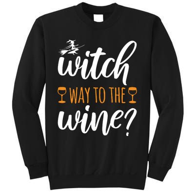 Witch Way To The Wine Halloween Funny Sweatshirt