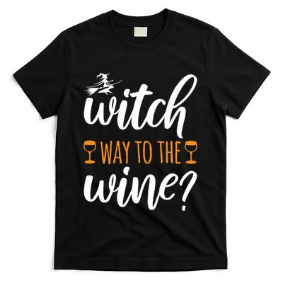 Witch Way To The Wine Halloween Funny T-Shirt