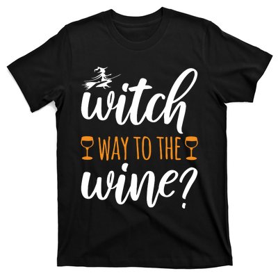 Witch Way To The Wine Halloween Funny T-Shirt