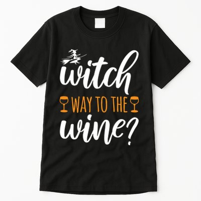 Witch Way To The Wine Halloween Funny Tall T-Shirt