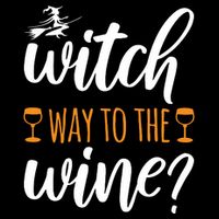 Witch Way To The Wine Halloween Funny Button