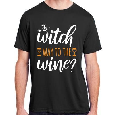 Witch Way To The Wine Halloween Funny Adult ChromaSoft Performance T-Shirt