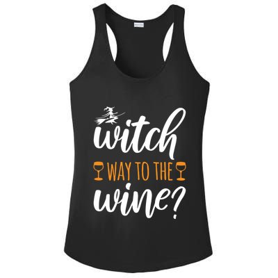 Witch Way To The Wine Halloween Funny Ladies PosiCharge Competitor Racerback Tank