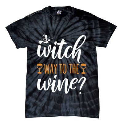Witch Way To The Wine Halloween Funny Tie-Dye T-Shirt