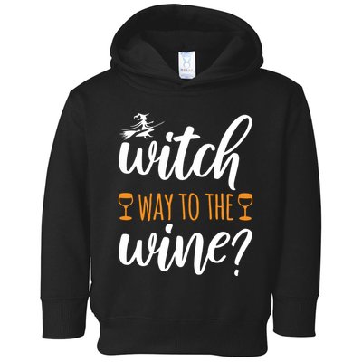 Witch Way To The Wine Halloween Funny Toddler Hoodie