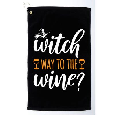 Witch Way To The Wine Halloween Funny Golf Towel