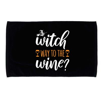 Witch Way To The Wine Halloween Funny Microfiber Hand Towel