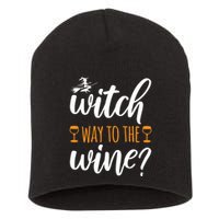 Witch Way To The Wine Halloween Funny Short Acrylic Beanie