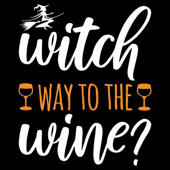 Witch Way To The Wine Halloween Funny Short Acrylic Beanie