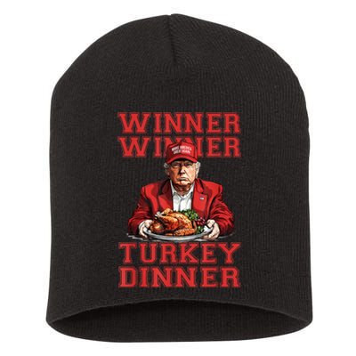 Winner Winner Turkey Dinner Humor Funny Trump Thanksgiving Short Acrylic Beanie