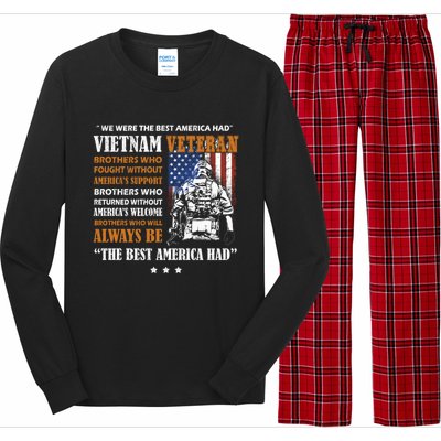 We Were The Best America Had Meaningful Gift Vietnam Veteran Army Funny Gift Long Sleeve Pajama Set