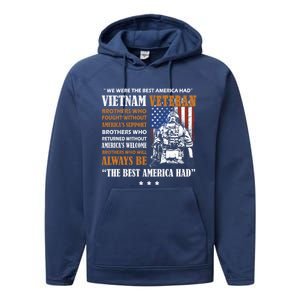 We Were The Best America Had Meaningful Gift Vietnam Veteran Army Funny Gift Performance Fleece Hoodie