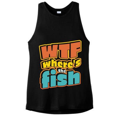 WTF Where's The Fish Funny Ladies PosiCharge Tri-Blend Wicking Tank